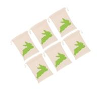 PENIKOKO 6pièces Sacs De Friandises De Pâques Réutilisables Toile Avec Cordon De Serrage Sacs à Bonbons Pour Fête De Pâques Décorations Intérieures Joyeuses