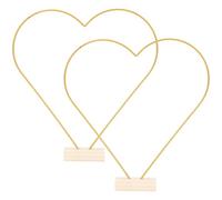 PENIKOKO Anneaux Métalliques de Cœur Résistants 2 Sets avec Base en Bois Design Simple pour Décoration de Table Mariage pour Noces et Présents