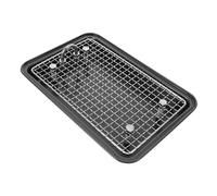 PENIKOKO Bac à Litière pour Lapin Grand Modèle 30x20x4,5 Cm en Acier Inoxydable Tamis Amovible, Plateau pour Cage à Lapin Anti-Morsure et Anti-Renversement, Litière D’Angle Polyvalente