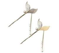 PENIKOKO Baguettes à Cheveux en Alliage Rétro Style Forme Queue de Poisson 2pcs Légères pour Décorer Cheveux et Maintenir Chignon Lors de Soirées et Récitals
