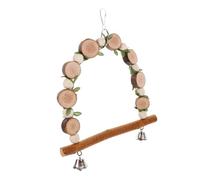 PENIKOKO Balançoire pour Perruche et Perroquet Suspendu pour Cage Perchoir Naturel Stable Promoteur Activité pour Oiseaux Calopsittes et Petits Perroquets