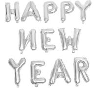 PENIKOKO Ballons Lettres Aluminium Argentés Décoration Fête Nouvel An Ballons Anniversaire et Graduation Accessoires Photo pour Ambiance Festive