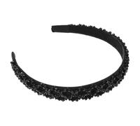 PENIKOKO Bandeau Cheveux Fille Perles Mode Chic et Confortable Accessoire Coiffure Pratique et Décoratif pour Maintien Tresse Main Noire