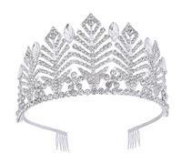 PENIKOKO Bandeau Couronne de Strass Argenté pour Mariée Coiffure de Mariage Baroque Accessoire Délicat pour Anniversaire et Fête Diadème Élégant pour Femmes et Filles