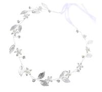 PENIKOKO Bandeau Mariée Argenté avec Ruban Accessoire Ornement Cheveux Mariage Élégant pour Coiffures de Noces Décoration Tête pour Femmes et Invitées