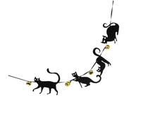 PENIKOKO Bannière Décorative pour Fête D’Halloween et Anniversaire 1 Pièce en Feutre Clochettes de Chat Couleur Vive pour Décoration Intérieure Festive