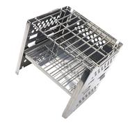 PENIKOKO Barbecue Portable en Acier Inoxydable Réglable Pliable, Grille Double Couche, Outil de Barbecue D'extérieur Camping et Pique-niques, Réchaud Charbon Compact et Facile à Nettoyer,