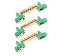 PENIKOKO Bloc de Bornier Électrique 3 Pièces Cuivre pour Pontage et Connexions Fixes 8 Trous Adapté aux Boîtes de Distribution Électrique