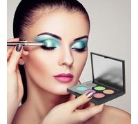 PENIKOKO Boîte à Fards à Paupières Vide Carrée Noire Mate avec Miroir Intégré 6 Compartiments Ronds Rechargeables en Aluminium Coffret Cosmétique Compact pour Blush Highlighter