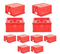 PENIKOKO Boîte de Jonction Murale 86 en PVC Épais Ignifuge Blanc et Rouge Foncé Lot de 10 Pièces Installation Encastrée et Saillie Fixation Sécurisée Double Écrou Compatible Usage