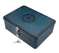 PENIKOKO Boîte de Rangement Métallique Vintage avec Serrure Coffret Multi-usage Tôle Robuste pour Bijoux Clés et Objets Personnels Organisateur Pratique pour Bureau et Maison