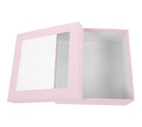 PENIKOKO Boîte Présent Carrée Rose Clair Petite Boîte à Bijoux Décorative Multi-Usage Matériau Épais Légère et Solide pour Anniversaire Emballage Fête et Rangement Voyage