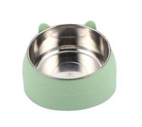 PENIKOKO Bol Surélevé Inclinée pour Chat et Petit Chien Acier Inoxydable Bol Double Anti-Renversement pour Alimentation Confortable et Protection du Cou Vert