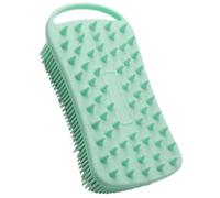PENIKOKO Brosse de Bain Silicone Double Face Exfoliante et Douce pour Corps et Chevelu Brosse Nettoyage avec Accroche Adaptée Peau Sensible Vert
