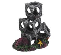 PENIKOKO Cachettes Empilables pour Aquarium Décoration en Résine 5 Cubes pour Crevettes et Cichlidés Petite Grotte D’Élevage et Refuge Sûr pour Aquarium D’Eau Douce Aménagement sous-Marin