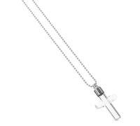 PENIKOKO Collier Pendentif Croix Transparent Ouvrable Urne pour Cendres en Verre et Acier Inoxydable Bijou Funéraire Élégant pour Fêtes pour Souvenirs de Crémation