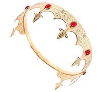 PENIKOKO Couronne de Roi pour Hommes en Métal Doré Orné de Cristaux Vintage, Accessoire Cosplay Léger pour Soirée et Fête, Taille Unique Adaptée aux Costumes de Prince