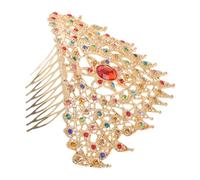 PENIKOKO Couronne Princesse Thaïlandaise Dorée Vintage Peigne Couronne de Mariage pour Femmes Accessoire Cheveux Léger et Élégant Coiffe Traditionnelle pour Fête et Cérémonie