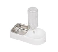 PENIKOKO Distributeur Eau Surélevé pour Animaux Double Blanche Antidébordement Design Stable et Écologique Accessoire Pratique pour Chien et Chat