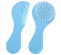PENIKOKO Ensemble de Toilette pour -Né Bleu - Kit Peigne et Brosse Douce pour Croûtes de Lait Brosse Délicate pour Cuir Chevelu de Bébé Prise en Main Confortable Nettoyage Facile