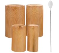 PENIKOKO Ensemble de Ventouses Corporelles Réutilisables en Bambou Naturel - 5 Pièces pour Ventousothérapie Professionnelle Stimulation Musculaire et Circulation Sanguine - Kit Portable