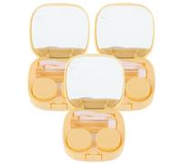 PENIKOKO Étui à Lentilles de Contact 3 Pièces en Plastique Solide, Design 3D Œuf Plat, Kit de Rangement Portable et Compact pour Lentilles de Contact, Étui de Voyage Pratique