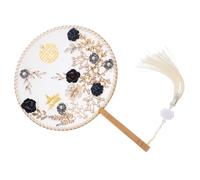 PENIKOKO Éventail Rond Vintage pour Mariage Accessoire Classique Chinois Éventail à Main pour Décorations de Fête et Performances Scéniques