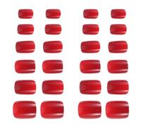 PENIKOKO Faux Ongles Carrés Rouges Ultra-Fins à Coller Kit 5 Sets de 24 Pièces Semi-Finition Amovibles sans Trace Tailles Multiples pour Fêtes de Noël et Nouvel An