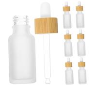 PENIKOKO Flacons Compte-gouttes En Verre Mat 8 Pièces 20 Ml Avec Anneau En Bambou Étanches Pour Huiles Essentielles Voyage Usage Quotidien