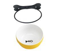 PENIKOKO Gamelle Suspendue Céramique pour Chat et Chien Bol Incliné Multifonction Antidérapant Support Fer Robuste Facile à Nettoyer Kit Complet pour Alimentation et Eau des Animaux