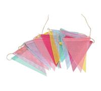 PENIKOKO Guirlande de Fanions Triangulaires en Toile Imitation Jute 15 Pièces sur 4 Mètres Décoration Colorée pour Mariage Anniversaire et Fête en Intérieur ou Extérieur