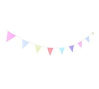 PENIKOKO Guirlande Fanions Coton Couleurs Pastel Bannière Décorative Intérieure et Extérieure pour Anniversaire Mariage et Fête été Banderole et Personnalisable