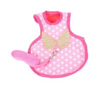 PENIKOKO Harnais pour Poule et Coq Polyester Ajustable avec Laisse Veste de Protection et Confortable pour Volaille Style Adorable et Sécurisé S Rose à Motifs Ronds