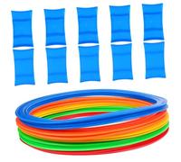 PENIKOKO Jeu de Cerceaux Colorés PE Ensemble de Anneaux pour Activités Intérieures et Extérieures Interactif pour Garçon Fille et Adultes pour Développer Coordination et Esprit Équipe