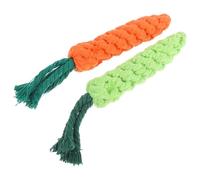 PENIKOKO Jouet Carotte pour Chien en Corde de Coton 2pcs, Jouet de Dentition Interactif pour Chiot, Entraînement des Dents et Soulagement du Stress Pendant Le Jeu