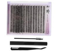PENIKOKO Kit Extension Cils Individuels avec Clusters Synthétiques Outils Portables pour Application et Retrait Doux Design Segmenté pour Look Naturel Kit Complet Débutant Noir