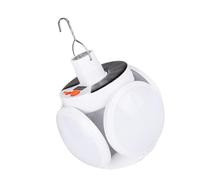 PENIKOKO Lampe de Camping LED Solaire Pliable Rechargeable Lumière Portable Urgence pour Tente Extérieure Éclairage Compact avec Crochet Métallique pour Randonnée et Plage