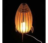 PENIKOKO Lampe de Chevet Fusée en Bois Petite Veilleuse Décorative Variateur de Luminosité Lampe pour Garçon et Filles Originale et Compacte pour Chambre et Bureau Ornement Lumineux