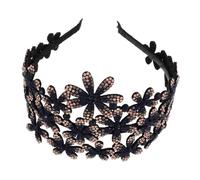 PENIKOKO Large Headband Floral Rhinestone Slip Sparkly Hair Clasp For Women Bridal Wedding Party Chic Accessories