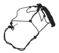 PENIKOKO Licol de Cheval en Corde Polyester Noir Bride de Tête Résistante Multi-Nœuds Licol d'Équitation Confortable et Solide pour Manège et Entraînement Équin Fournitures Chevaux