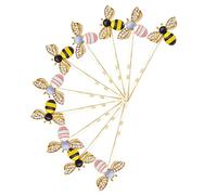 PENIKOKO Lot de 10 Épingles à Cheveux Décoratives Abeille Métal, Taille Moyenne, Coloris Noir Jaune et Rose Blanc, pour Femmes et Filles, Fixation Mèches Rebelles, Accessoires Coiffure