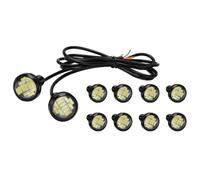PENIKOKO Lot de 10 Lampes LED Œil D’Aigle 23 MM 12 Smd 4014 Blanc pour Feu de Recul Voiture et Moto Alliage D’Aluminium Éclairage Automatique Compatible Suv Éclairage Arrière