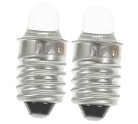 PENIKOKO Lot De 2 Ampoules LED De Remplacement Petites Ampoules Rondes À Culot À Vis Pour Lampe De Poche En Métal Argenté