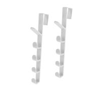 PENIKOKO Lot de 2 Crochets sans Clou Multifonction en ABS Blanc Porte-Manteau à Suspendre à la Porte pour Vêtements Serviettes et Chapeaux Gain de Place Maison