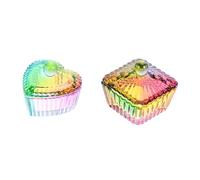 PENIKOKO Lot de 2 Gobelets en Verre Cristal Multicolore 120 Ml Couvercle, Coupe Manucure pour Liquide et Poudre Nail Art, Accessoires pour Soins des Ongles Professionnels