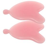 PENIKOKO Lot de 2 Outils de Massage Gua Sha en Résine Rose Forme Cœur Planches de Grattage Facial pour Soins du Visage Massage Visage et Cou Outil de Relaxation Musculaire et