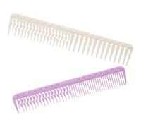 PENIKOKO Lot de 2 Peignes de Coiffure Professionnels Violet et Blanc, Peigne à Dents Moyennes et Larges en Plastique Épais, Outil Multifonction pour Coupe, Démêlage et Coiffage,