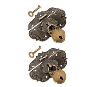 PENIKOKO Lot de 2 sets de Cadenas Rétro en Alliage avec Moraillon Vintage Mini Cadenas Décoratifs Ours avec Clé Fermoirs pour Valise Boîte à Bijoux et Paquet à Main Accessoires