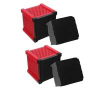 PENIKOKO Lot de 2 Sets de Filtres Aquarium Pure Cube Boîte de Filtration D’Angle, Cubes Charbon Actif pour Eau Claire, Média Filtrant Réutilisable et Panier de Rangement