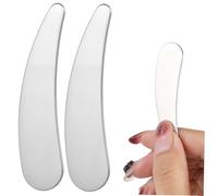 PENIKOKO Lot de 2 Spatules à Cosmétiques en Acier Inoxydable Argenté, Mini Spatules Multifonctions Stables pour Voyage, Application de Crème et Masque Visage
